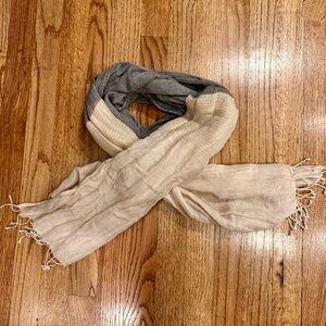J. Crew Cream and Tan Scarf